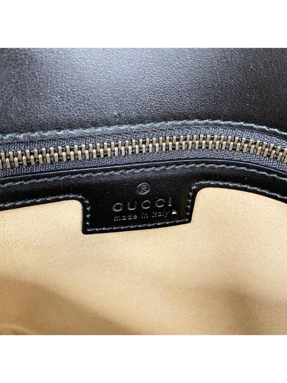 Gucci Shoulder Bag GG Marmont Leather Black Gold - Picture 5 of 12